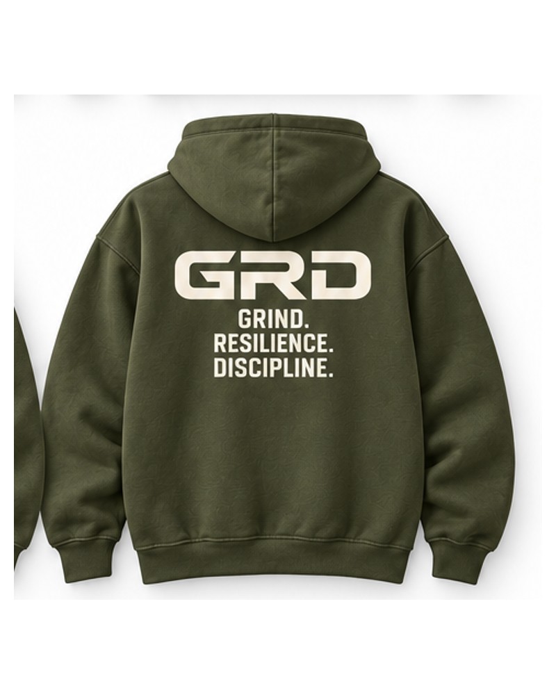 Olive GRD hoodie with back artwork