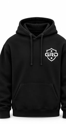 GRD Hoodie — Black — Front