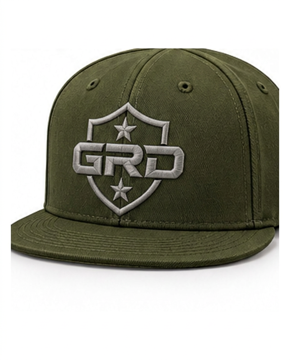 GRD Fitted Cap — Olive Grey Crest — Front